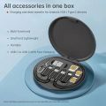Multi-Functional Compact Cable Card, Portable Storage Box with USB A/Type C/Micro USB/Light USB Adapter Kit, PD 60W Charging and Data Transfer Cable Kit, Sim Card Tray Eject Tool and Slots - Black. 