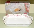 Royal Floral Rectangular Deep Serving Dish | Material Ceramic | Beautiful Serving Dish. 