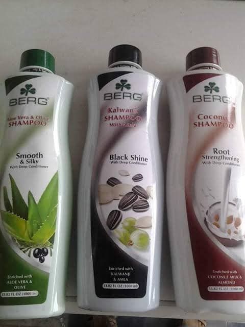 BERG SHAMPOO 1000ML FOR ALL FAMILY MEMBERS IN 4 FLAVOURS COCONUT/ KALWANJI / EGG / AMLA FROM HALA COSMETICS / 4 SEASON COSMETICS