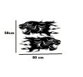 2 pcs Lion Bumblebee Totem Car Sticker Car Body Racing Side Door Long Stripe car decal Stickers_(Black) (58cm x 80cm). 