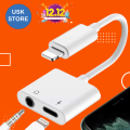 2 in 1 Lightning Jack Best iphone Jack Lightning To 3.5mm Handfree Jack 2 in 1 Earphone Audio Adapter For iPhone Headphone jack Converter Adapter Splitter Gaming Adapter Compatible for iphone.. 