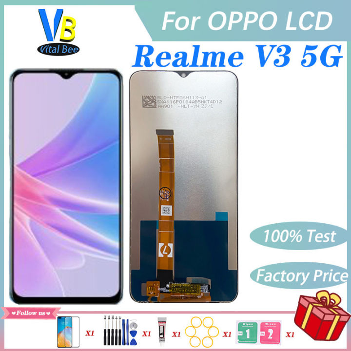 6.5" LCD For Realme V3 LCD Display Touch Screen Digitizer Assembly Replacement 100% Tested Well