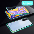 Biruiqu For VIVO Y12A Y20 Y20s Y12s Y20S G Magnetic Absorption Case Metal Frame Shockproof Double Sided Tempered Glass Magnetic Case Cover. 