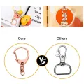 50 Pcs Rose Gold Keychain, Spring Snap Key Ring with Chain and Jump Rings, DIY Key Chain Parts for Craft Hang Buckle. 