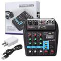 4 Channel Usb Bluetooth Studio Audio Mixer Stage Live Mixing Console Amplifier. 