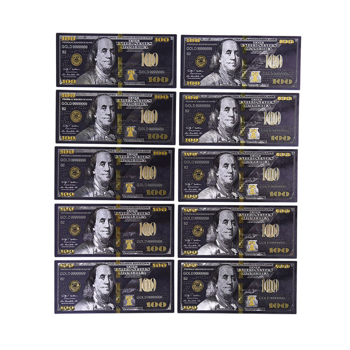 Antique Black Gold Foil USD 100 Currency Commemorative Dollars ...