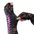 Floral Lace Gloves Elbow Length Gloves Half-Finger Gloves Fingerless Fishnet Mittens Dance Party Gloves. 