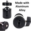 360 Mini Ball Head Metal Mount Adjustable for Tripod Monopod Stand Black. 