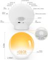 Wake Up Light Sunrise Alarm Clock  Radio for Kids, Heavy Sleepers, Bedroom, with Sunrise/Sunset Simulation, Fall Asleep, Dual Alarms, FM Radio, Snooze, Nightlight, 7 Colorful Lights, 7 Natural Sounds (White). 