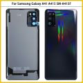 New For Samsung Galaxy A41 A415 SM-A415F/DSN Plastic Panel Battery Cover Back Door A41 Housing Case Sticker Replacement. 