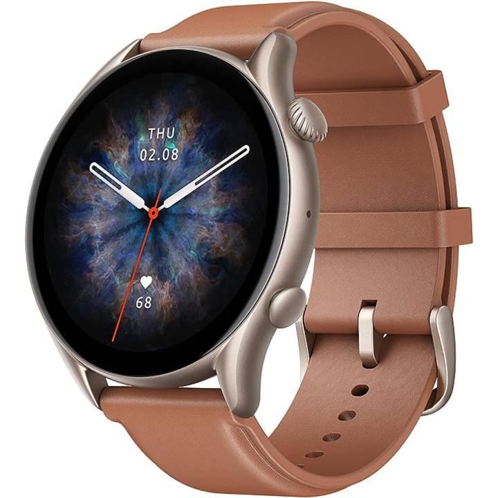Amazfit GTR 3 Pro Smart Watch for Men, Alexa Built-in, Bluetooth Call & Text, GPS & 150 Sports Modes, 1.45”AMOLED Display, Fitness Watch with SpO2 Heart Rate Tracker, Brown