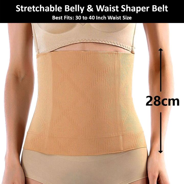 Waist Shaping Belly Belt for Women 360 Tummy Control Body Shaper Supporting Belts for Maternity Slimming Shapewear Women Slimming Belly Control Wraps Free Size Fits 32 to 38 Waist
