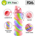 Collapsible Water Bottle, Creative Silicon folding bottle 500ML, Cycling Sports Large Capacity Portable Water Bottle, BPA free for gym for girls. 