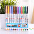 12 Color Marker Drawing Meeting School Glass White Board Teacher Whiteboard Pen Erasable Multi. 