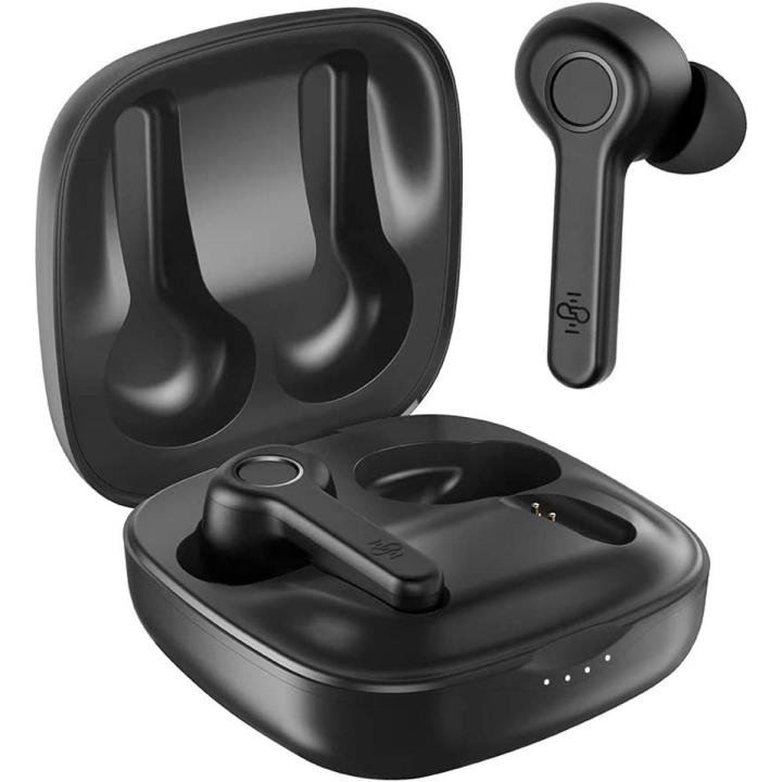 Boltune BT-BH020 Wireless Earbuds, Bluetooth Headphones Bluetooth 5.0 Wireless Headphones 4D Surroud Heavy Bass IPX5 Waterproof True Wireless Stereo Headsets-02,Bright Black,M