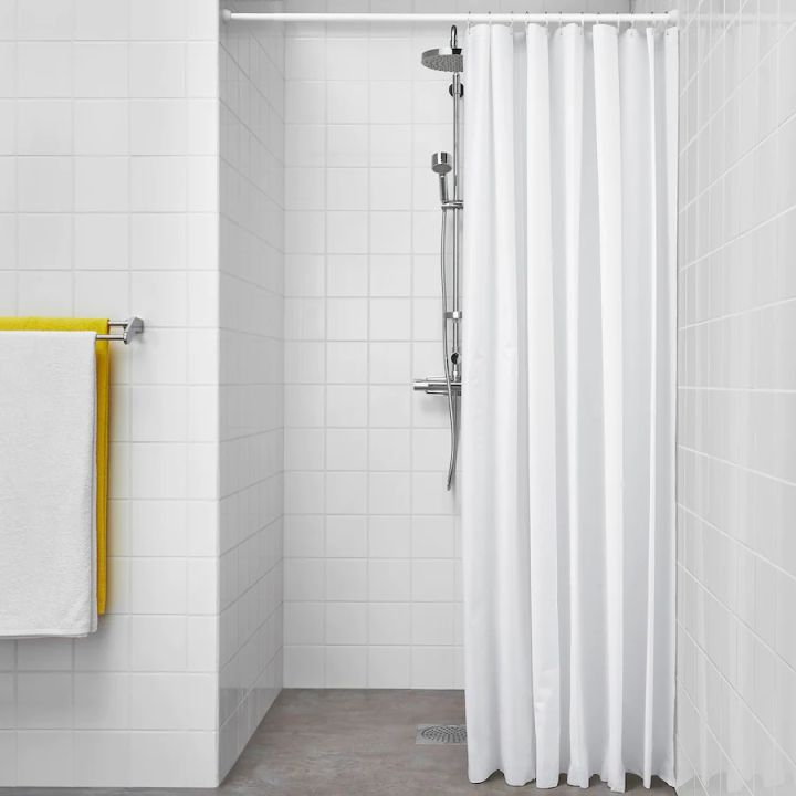 IKEA%20-%20BJ%C3%84RSEN%20Shower%20curtain,%20white%20180%20x%20200%20cm%20-%20Fabric%20Fall%20Curtains%20Waterproof%20Stylish%20Design,%20Bathroom%20Curtain,%20-%20Image%205