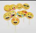 EMOJI CUPCAKE TOPPER PACK OF 10 CUPCAKE TOPPERS. 