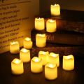 (3 Pcs) LED Light Candle Tea LED Lights Mini LED Candle Lights Battery Powered Lamp Color Simulation Flameless Tea Light Home Decoration Items for Home Decor - Warm Light. 