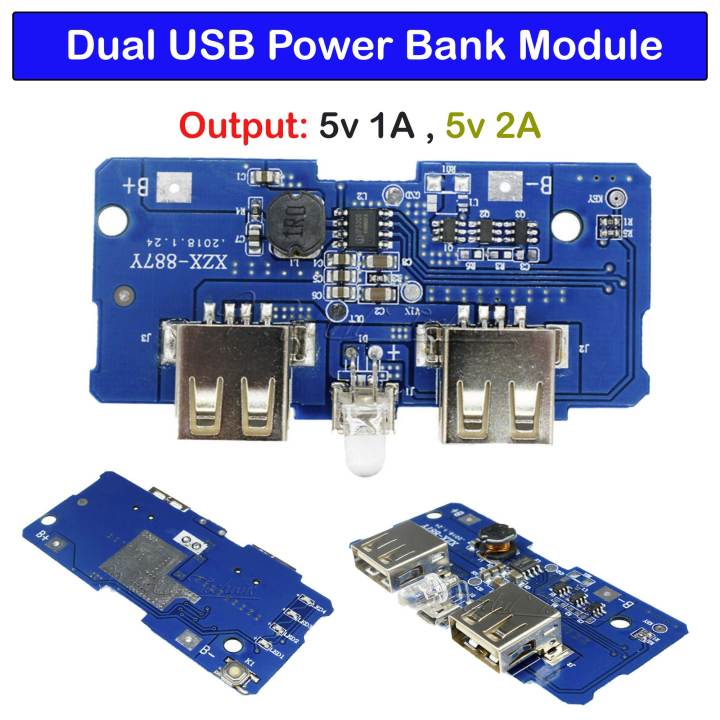 Dual USB 5V 2A Power Kit Charging Module For 18650 Battery In Pakistan