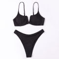 Green Home Women Bikini Set Slim Fit V Neck Backless Women Bathing Suit. 