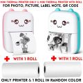 Mini Printer Pocket Inkless Mini Printer In Pink & Blue 1x To 20x Thermal Paper Roll ( With Roll & Without Roll ) - Thermal Portable Bluetooth Wireless Mini Printer For Kids - Office Receipt, Label Note, QR Code - Compatible With IOS & Android. 