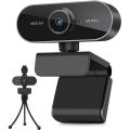 Webcam with Microphone and Tripöd for PC, Desktop, Laptop, Plug and Play USB Web Camera with Privacy Cover, 1080P Full HD Webcam for Conference, Studying, Zoom, Skype, Compatible Windows, Mác Android & More.. 