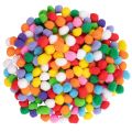 Mini Pompoms for Kids Arts and Crafts Colorful Pom Pom Balls (6-8mm) (Pack of 100 & 200). 