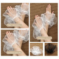 1Pair Nail Art Tulle Fake Pleated Cuff Photo Backgrounds For Nail Photography Nail Tips Display Embellish Pearls Tulle Sleeve Yao Store. 