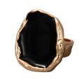 [ New ] High-Key Dignified Alloy Irregular Golden Edge Drip Ring for Women   Retro Personality All Match Hand Jewelry. 