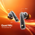 Zero® Flow Wireless Earbuds | Bluetooth 5.4v Gaming Earbuds | Quad Mic ENC Earbuds for Calling | Noise Cancelling Earbuds | 150 Hours Total Playtime Long battery  Earbuds | Bluetooth Earbuds for iOS and Android | Best Ear buds for Men and Women. 