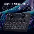 V8 Plus Live Sound Card with Audio Cable USB Cable BT Accompaniment Sound Effects Universal for Phone Computer. 