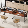 Two-Person Desk, Office Computer Desk Workstation Desk with Privacy Panel. 