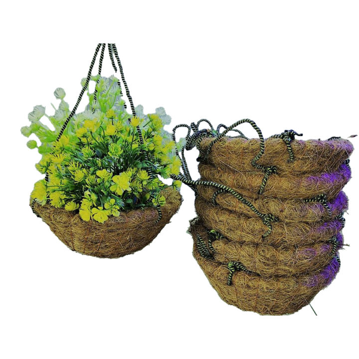 Pack Of 1, 2, 3, 4, 5 Coconut Hanging Basket For Flower And Plants