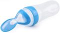 Baby Silicone Squeeze Feeding Spoon, Baby Silicone Feeding Bottle Spoon Baby Food Feeder  for Infant Dispensing and Feeding.. 