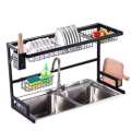 Over The Sink Dish Drying Rack - Adjustable Dish Drainer Shelf - Countertop Space Saver Display Stand Tableware Drainer. 