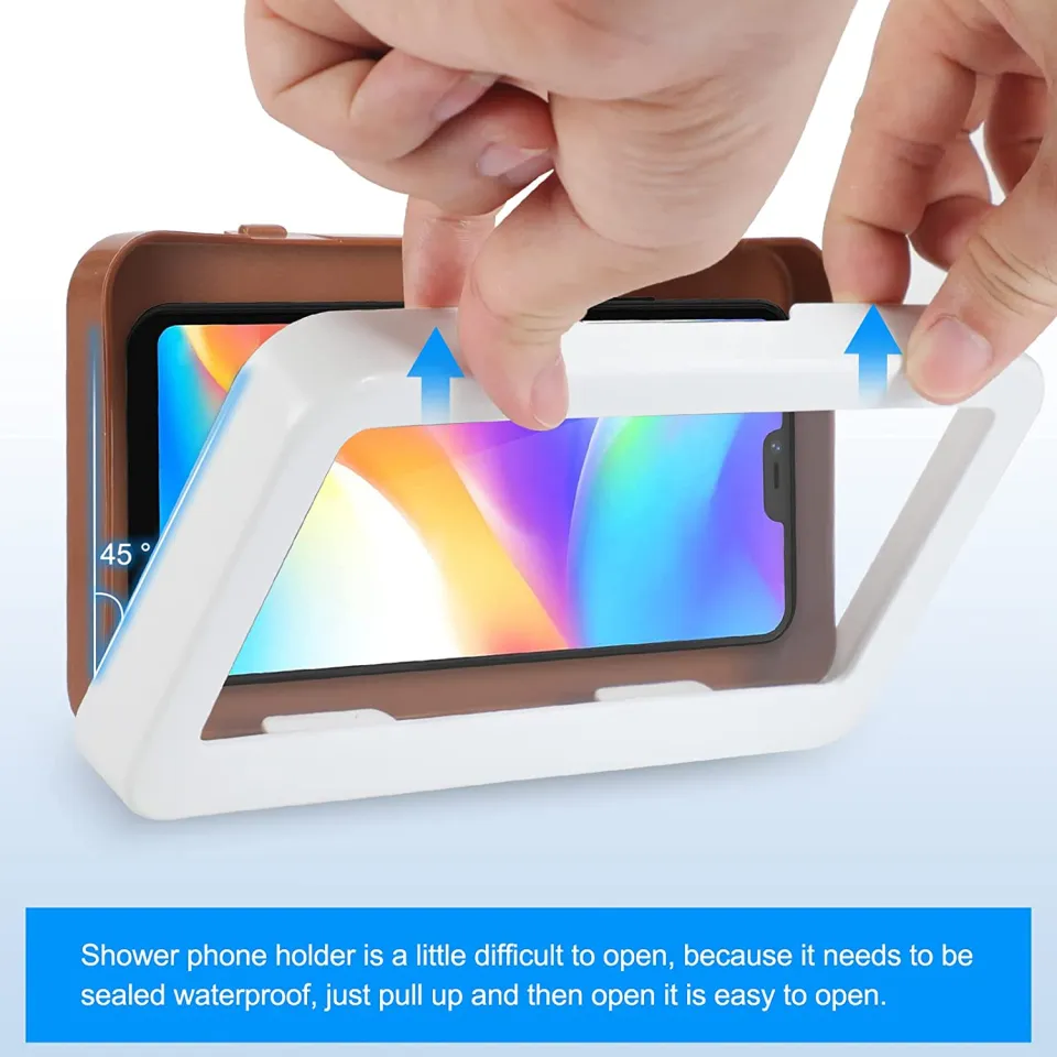 SHOPENITY Shower Phone Holder Waterproof, Anti-Fog Touch Screen