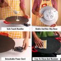 JAPAN Made Portable Electric Tawa 14 Inch (35 CM) with Adjustable Temperature Control -Ideal for Dosa, Roti, Chapati, Paratha, Naan - Large Non-Stick Surface - Safe, Quick & Even Heating, 1000 Watts( BLACK ). 
