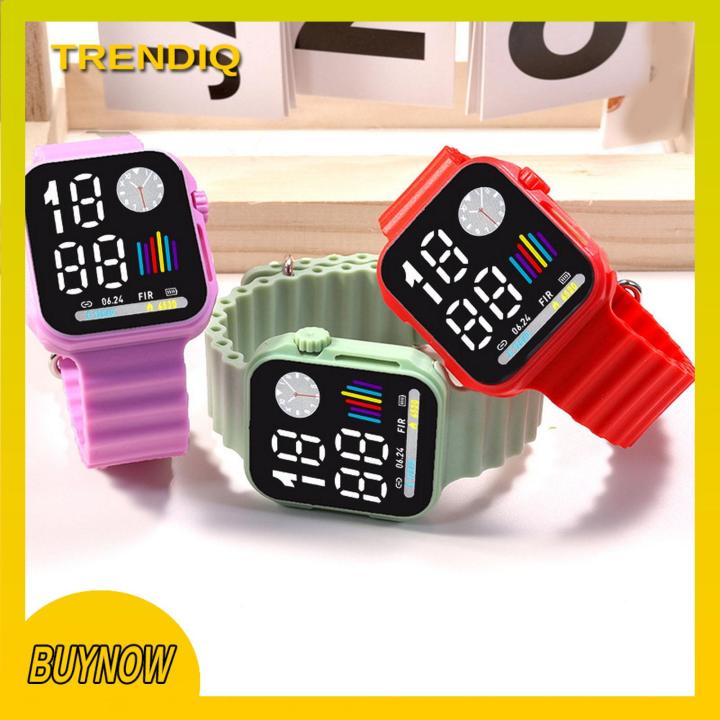 Trendiq%20Digital%20Watch%20Square%20Dial%20Led%20Smartwatch%20for%20Students%20Pedometer%20Calorie%20Tracker%20Silicone%20Strap%20Sporty%20Stylish%20Design%20Square%20Dial%20Watch%20-%20Image%204