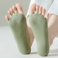 Women's Summer Super Thin Open Toe Cotton Invisible Ice Silk Socks/ Elastic Comfortable Wear-resistant Toes Five-finger Boat Socks. 