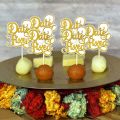 Pack of 12 Date Fixed mithai Toppers, Digital print cupcake Topper, Perfect for Engagement, Wedding Party Celebration & cake Decoration. 