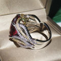 Elegant Vintage Fashion Jewelry KYRA0789 big Zircon ring for women. 