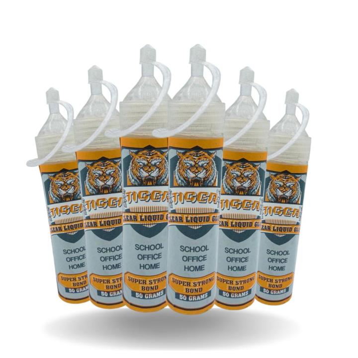 Tiger Glue Art & Craft Adhesive Glue - Fabric Glue - Craft Glue - Transparent Glue Multiple Usage Pack of 6