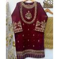 Stylish Stone Work Embroided Kurti 3 Piece Suit for Women Wedding Dresses for Women. 