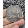 LEY 900 MILESIMAS * 40 PIEZAS EN KILOG. 5 PESETAS *ESPANA* 1869 - Weight 23.48 Grams - Silver Coin. 
