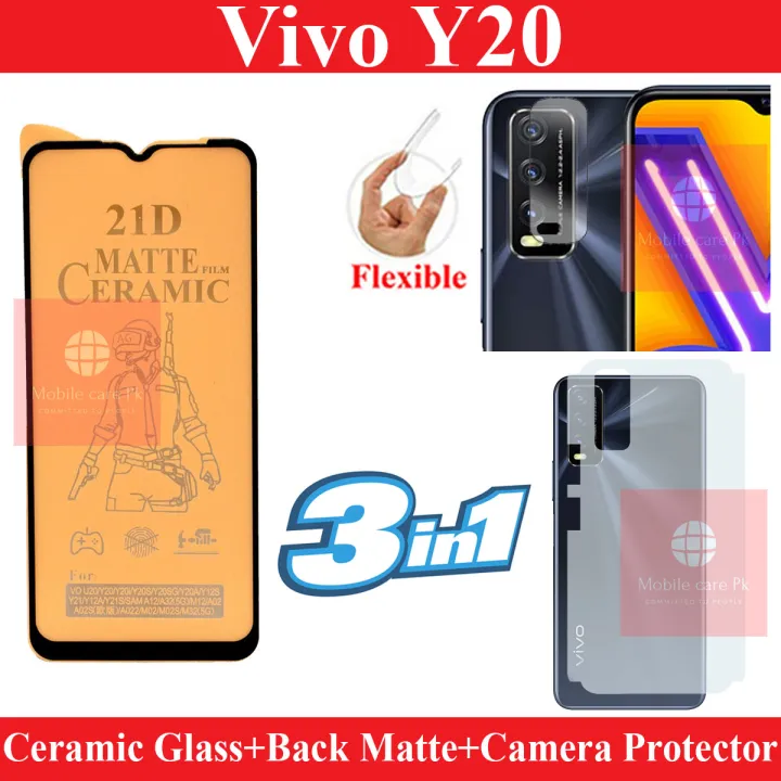 Tempered Glass Vivo Y20 Back Screen Guard Vivo Y20 Matte Glass