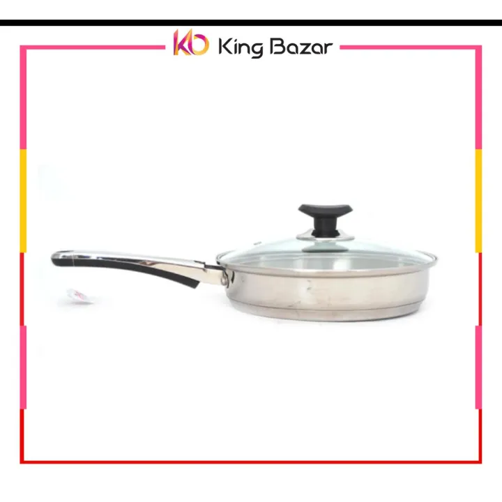 Sonex Supreme Frying Pan with Glass Lid – Stainless Steel Double Pende ...