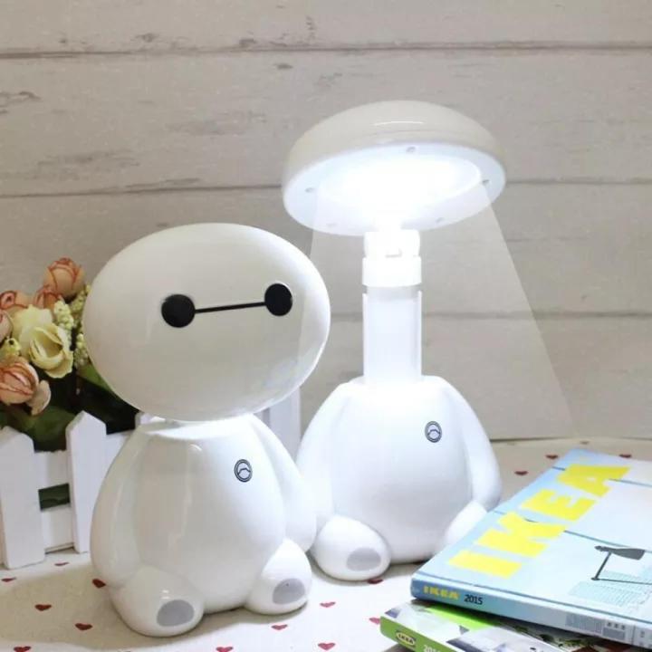 Vimite LED Cute Big White Table Lamp Eye Protection Learning Table Lamp Folding Rechargeable Desk Light for Bedroom Room Kid Birthday Gift