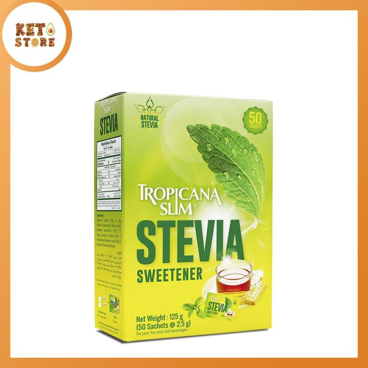 Tropicana Slim Stevia 100 Pc Sachet 2.5G Each Keto Approved - For Keto Diet (Imported & Halal)