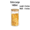 Glass Jar with bamboo Lid AIRTIGHT Canisters glass food storage jar with lids ( 1 piece price  ,  1000ml - 600ML - 450ML - 750 ml  ( check variation )  are perfect to store cookies, candy, flour, beans, spice, cereals etc.1000ml - 600ML - 450ML - 750 ml. 
