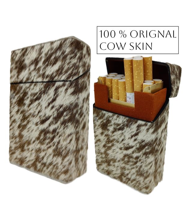 Genuine Cowhide Leather Cigarette case with a Touch of Unique Original Cow Skin"